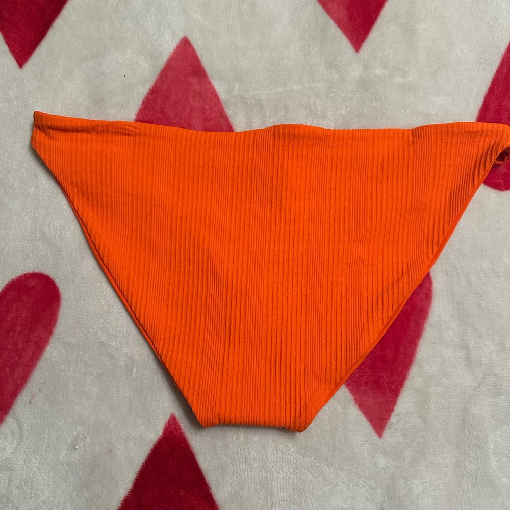 NWT L*SPace Camacho Ribbed Bikini Bottom Full in Poppy Orange - Picture 3 of 8